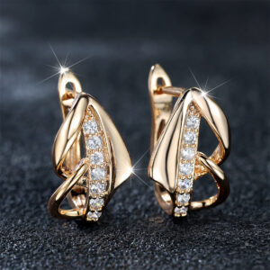 Round White Diamond Arrow Minimalist Niche Light Luxury Elegant Ear Clip